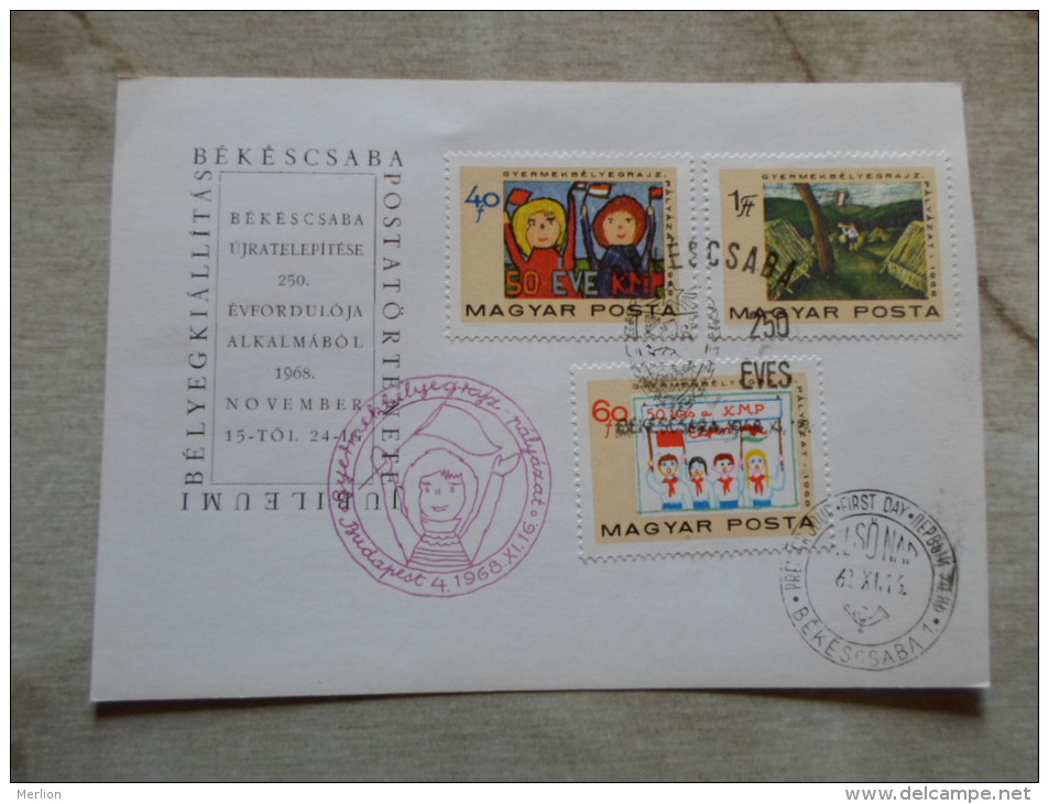 Hungary  Békéscsaba 250 éves - 1968 - FDC     D129135 - Commemorative Sheets