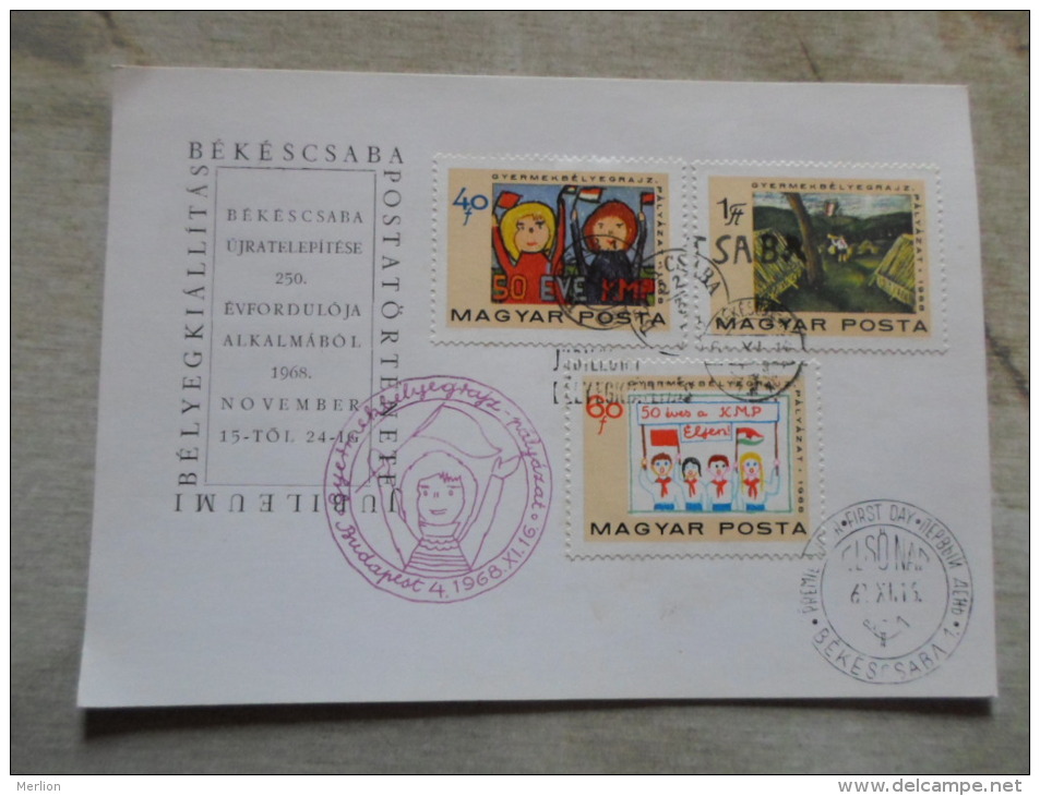 Hungary  Békéscsaba 250 éves - 1968 - FDC     D129138 - Commemorative Sheets