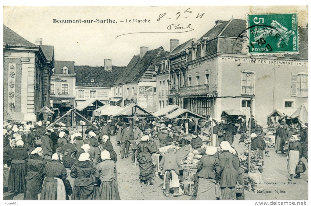 72 - BEAUMONT SUR SARTHE - Le Marché - Beaumont Sur Sarthe
