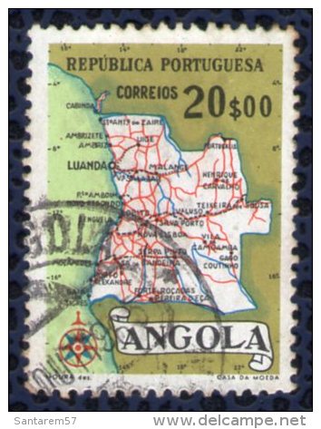 Angola 1955 Oblitéré Rond Used Carte Géographique Mappe 20 Escudos - Angola