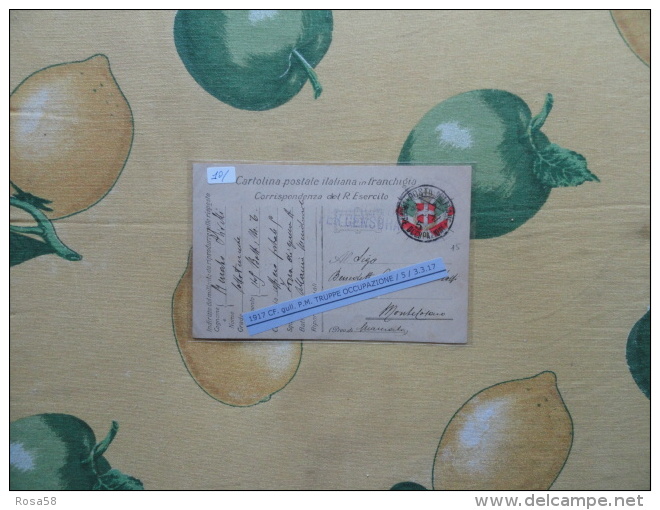 1917 Cartolina Postale In Franchigia R.Esercito Guller P.M.Truppe Occupazione - Altri & Non Classificati
