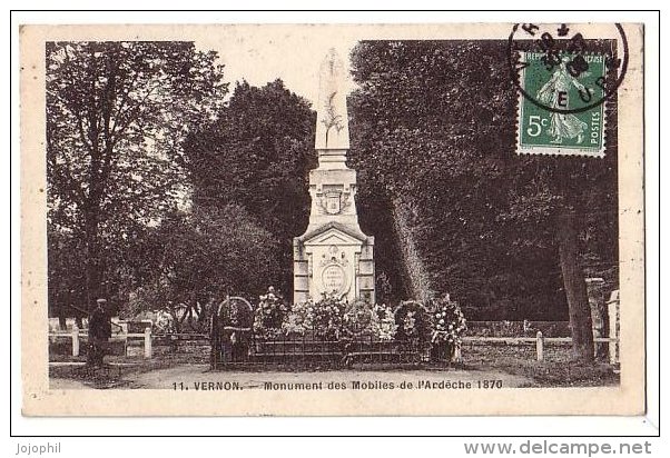 Vernon - Monument Des Mobiles De L´Ardèche 1870 - Vernon
