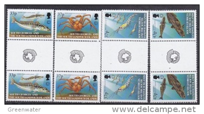 South Georgia 2001 Marine Life 4v Gutter ** Mnh (20469) - Südgeorgien