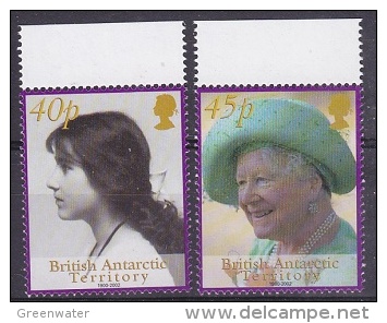 British Antarctic Territory 2002 Queen Mother 2v ** Mnh (20470) - Andere & Zonder Classificatie