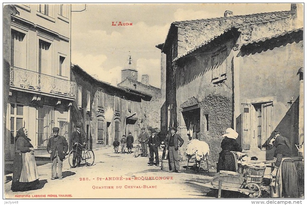 SAINT ANDRE DE ROQUELONGUE  Cpa(11)  Quartier Du Cheval Blanc  (Légende En Lettres Rouges) - Autres & Non Classés