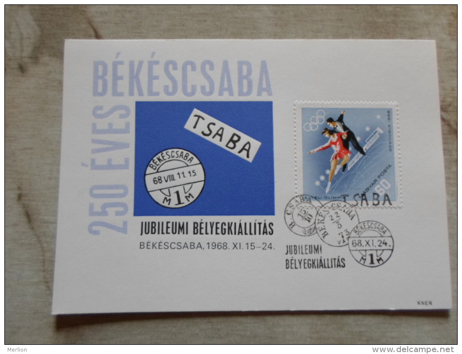 Hungary  Békéscsaba 250 éves - 1968 - Skate Skating  Grenoble 1968    D129146 - Commemorative Sheets