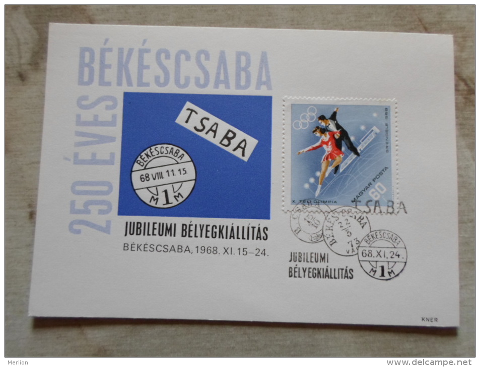 Hungary  Békéscsaba 250 éves - 1968 - Skate Skating  Grenoble 1968    D129147 - Commemorative Sheets