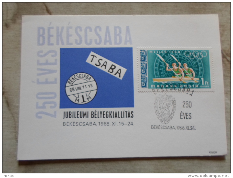 Hungary  Békéscsaba 250 éves - 1968 - Mexico  1968 - Olympia - Canoe   D129148 - Commemorative Sheets