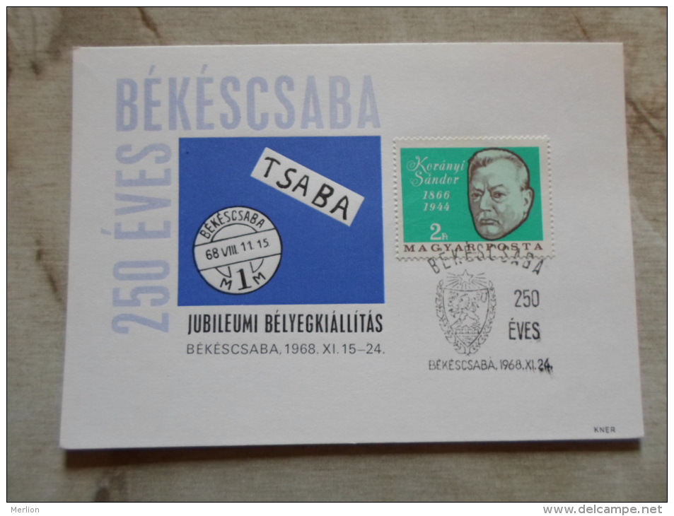 Hungary  Békéscsaba 250 éves - 1968 - Korányi Sándor    D129149 - Commemorative Sheets