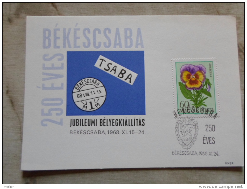 Hungary  Békéscsaba 250 éves - 1968 -flower -árvácska   D129150 - Commemorative Sheets