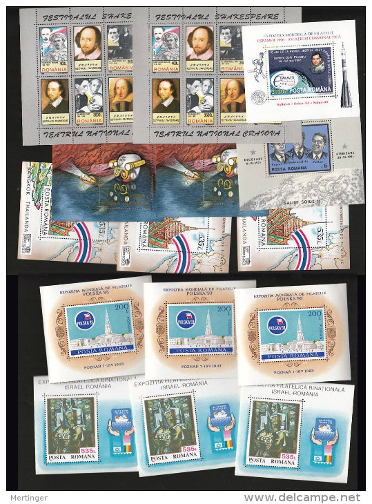 Rumänien Romania 15 Blocks Mini Sheets 1993-97 ** MNH - Collections