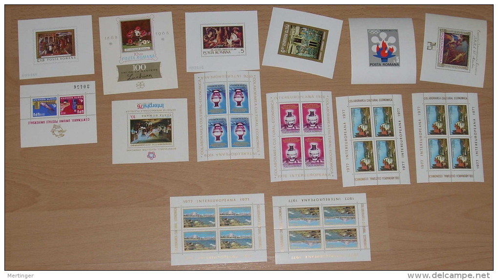 Rumänien Romania 14 Blocks Mini Sheets 1969-77 ** MNH - Collections