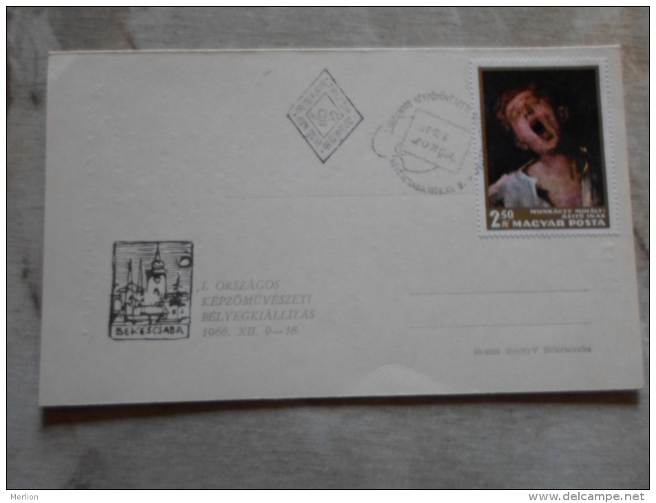 Hungary Békéscsaba  1966 - I Országos Képz. Bélyegkiállítás  -   Munkácsy   D129196 - Local Post Stamps