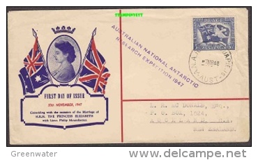 AAT 1948 Australian National Antarctic Research Expedition 1947 Cover Ca Macquarie 7 Mr 48 (20481) - Covers & Documents