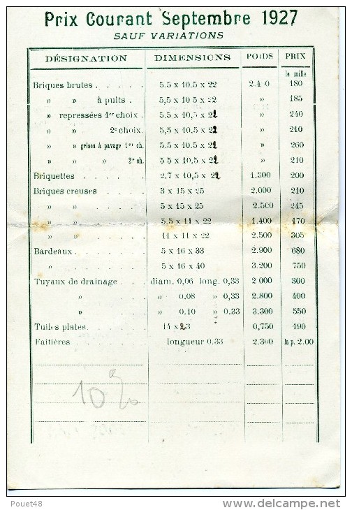 28 - LA LOUPE - Briqueterie De Saint Eliph Cuisson à Feu Continue - Carte De Visite De 1927 - Cartes De Visite