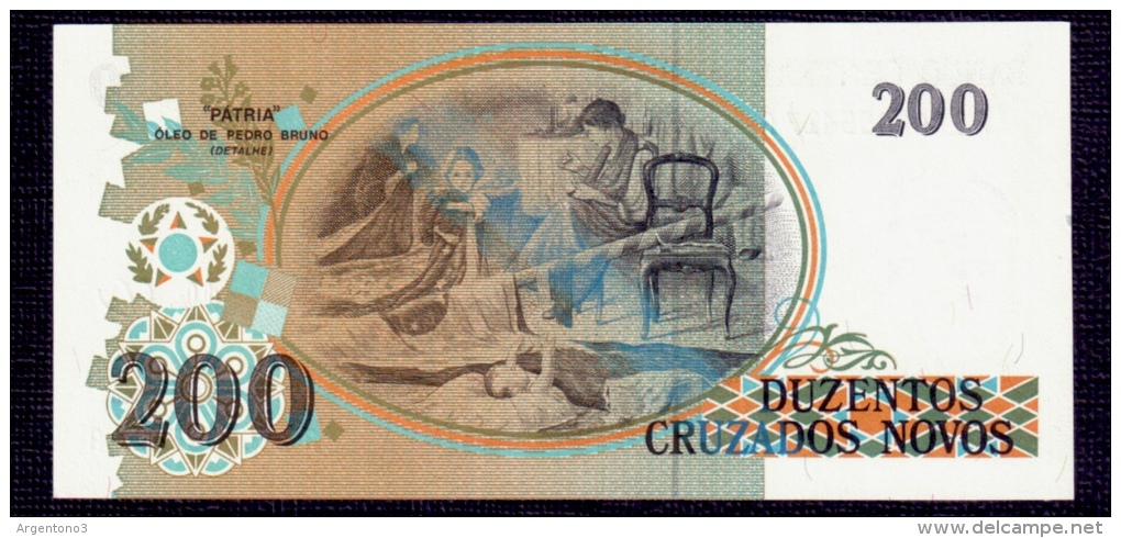 Brazil 200 Cruzados Novos 1989 P.221 UNC - Brésil