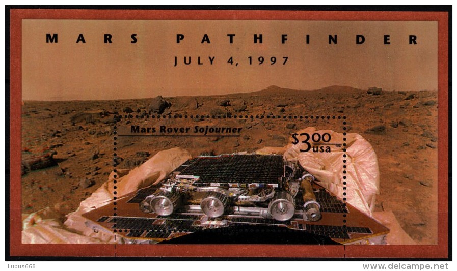 USA 1997 MiNr. 2903 (Block 39)  ** / Mint  Marsmission Pathfinder, Marsfahrzeug "Sojourner" - América Del Norte