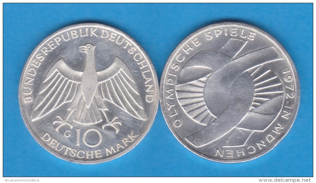 ALEMANIA (Republica Federal) 10 Marcos 1.972 G PLATA/SILVER SC/UNC  KM#131  T-DL-10.798 - Andere & Zonder Classificatie