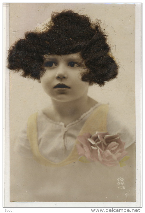 Carte à Cheveux Tres Jolie Petit Fille Avec Cheveux Reels Card With Original Hair - Autres & Non Classés