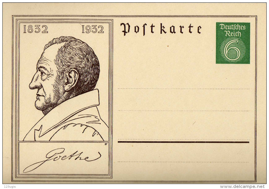 Deutsches Reich 1932 Mi P 213 *, Goethe [290315KI] - Cartes Postales