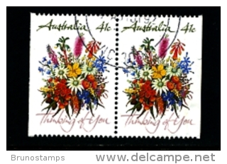 AUSTRALIA - 1990  41c  GREETINGS STAMP   PAIR FROM BOOKLET FINE USED - Usati