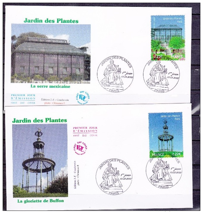 FRANCE 2009    FDC   ENVELOPPE 1  Er JOUR JKARDIN DES PLANTES  4384 4385 - 2000-2009