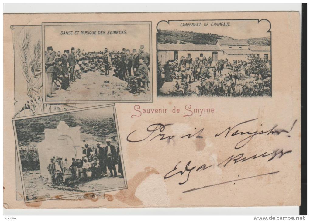 Tur158// -  TÜRKEI - Smyrne, Ansichtskarte Versand In Die Schweiz über österr. Postamt. NeuJahr 1899 - 1837-1914 Smirne