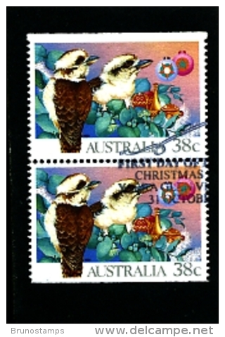 AUSTRALIA - 1990   CHRISTMAS  PAIR FROM BOOKLET  FINE USED - Usati