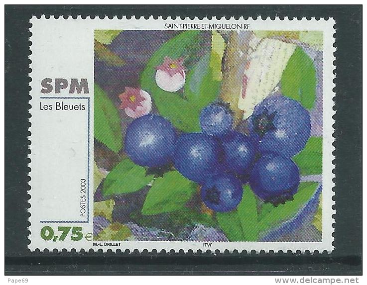 St Pierre Et Miquelon N° 794 XX Art : Peinture "Les Bleuets" De M.L. Drillet Sans Charnière,TB - Unused Stamps