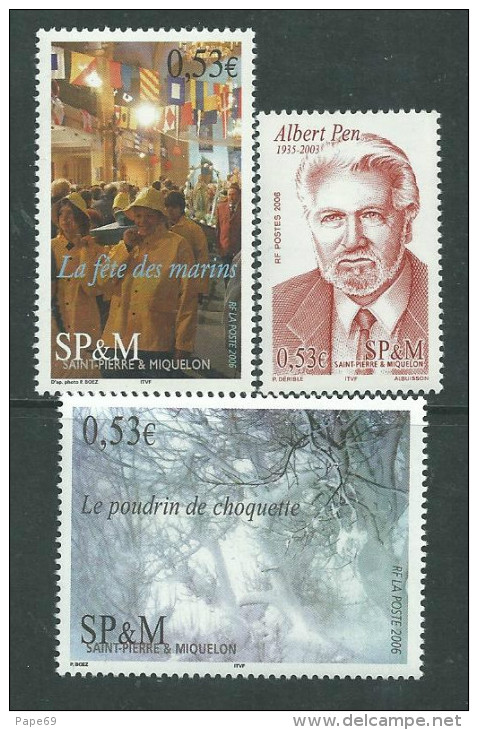St Pierre Et Miquelon N° 860 / 62  XX  Les 3 Valeurs Sans Charnière,TB - Used Stamps
