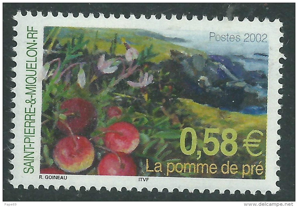 St Pierre Et Miquelon N° 777 XX  Fruit : La Pomme De Pré Sans Charnière,TB - Neufs