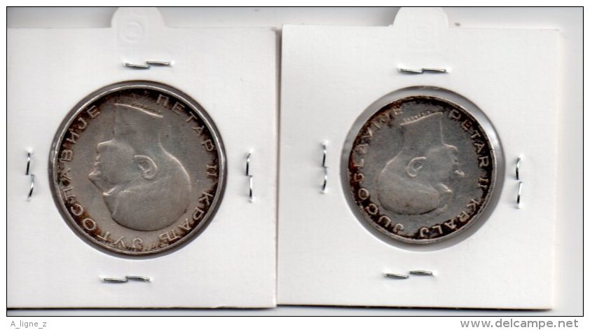 REF 1  : Lot De 2 Monnaies Coins YOUGOSLAVIE 20 DINARA 1938 Et 50 DINARA ANHAPA 1938 Pièces En Argent Silver - Yougoslavie