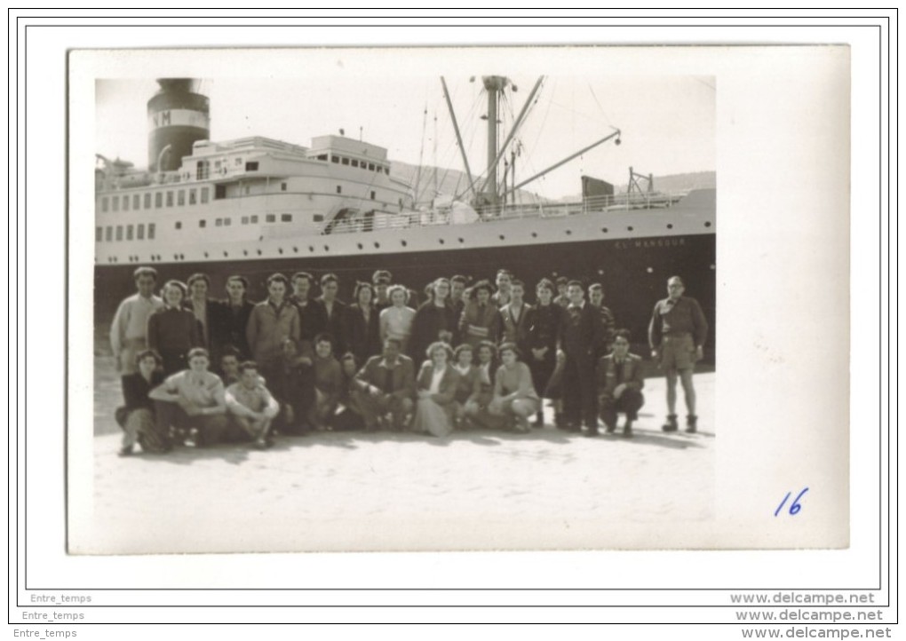 Carte Photo Bateau  El Mansour Port Vendres ? - Non Classés