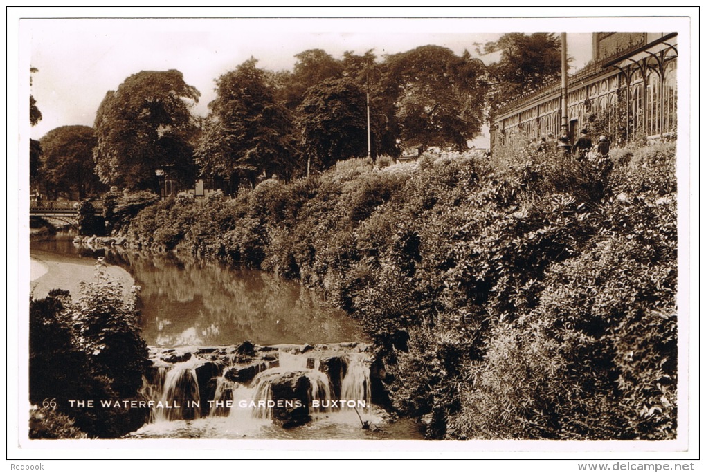 RB 1026 -  Real Photo Postcard -  The Waterfall In The Gardens Buxton - Derbyshire - Derbyshire