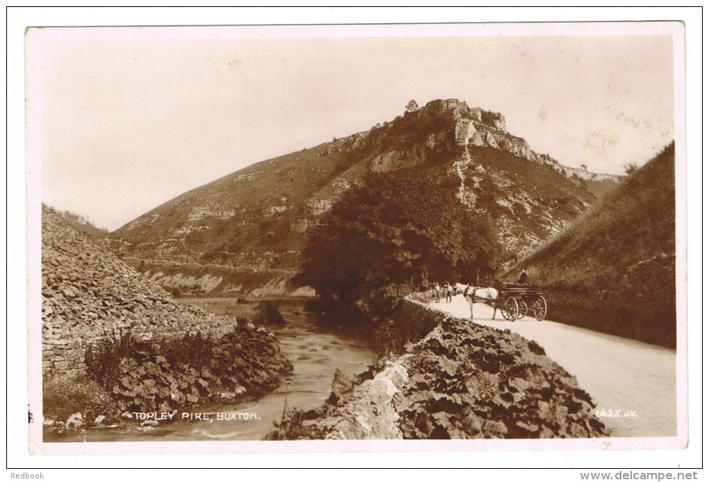 RB 1026 -  Real Photo Postcard -  Horse &amp; Cart - Topley Pike Buxton - Derbyshire - Derbyshire