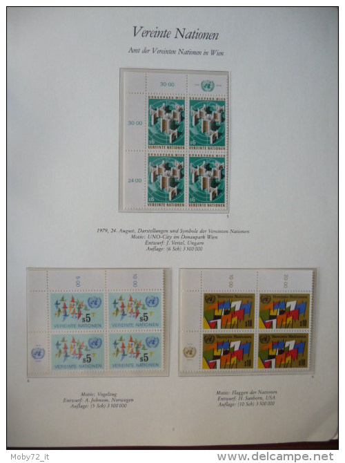 ONU Vienna - Collezione In Quartine 1979/86 Su Fogli Borek (m137) - Collections (en Albums)