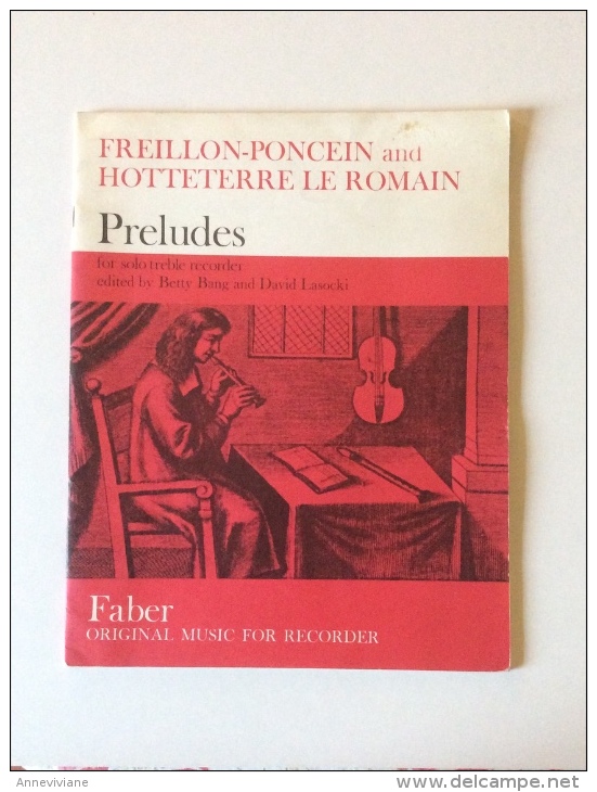 Freillon-Poncein And Hotteterre Le Romain : Preludes For Solo Treble Recorder - Unterrichtswerke