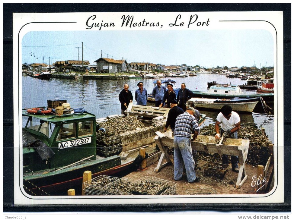 GUJAN MESTRAS . Le Port Ostréicole Carte Trés Animée. Voir Recto - Verso    (T244) - Gujan-Mestras