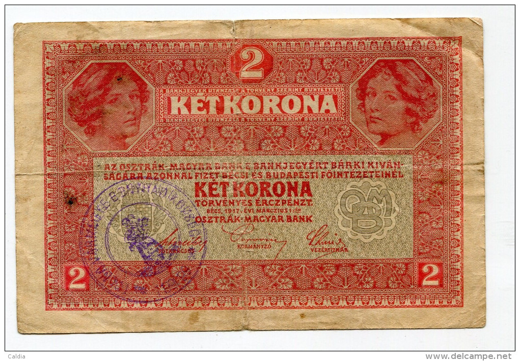Hongrie Hungary Ungarn "" Tolna Varmegye Bonyhad Kozseg 1919 "" Ovp 2 Korona / Kronen 1917 - Ungheria