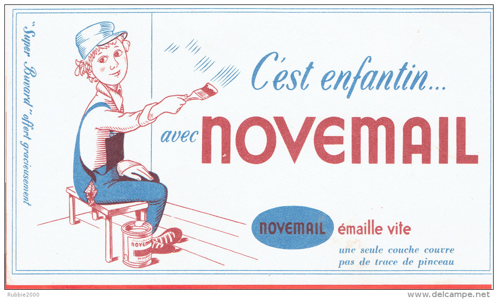 NOVEMAIL BUVARD PEINTURE EMAIL PINCEAU PEINTRE EN TRES BON ETAT - N