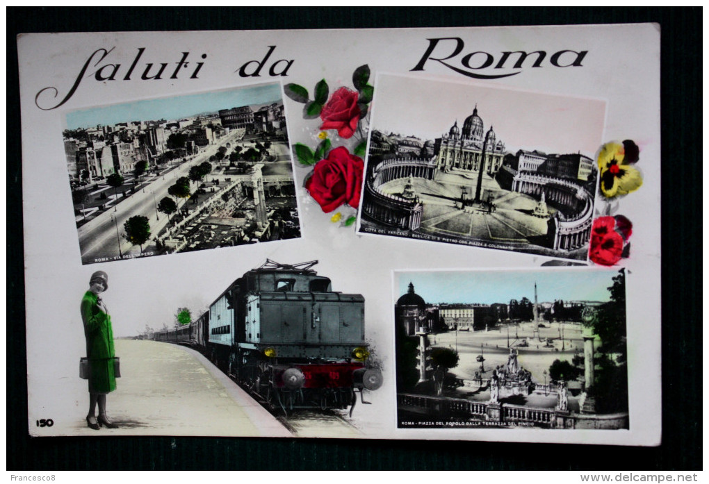 1939 SALUTI DA ROMA - Locomotiva Elettrica E.626 - Transports