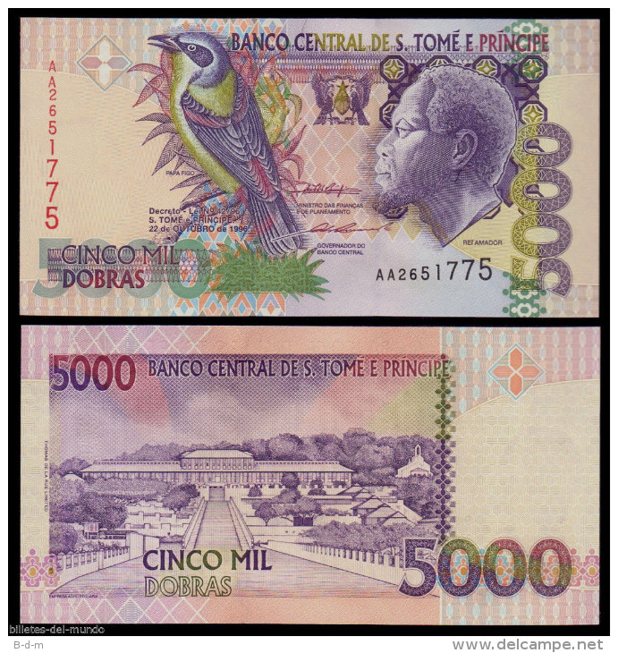 SANTO TOME Y PRINCIPE ST THOMAS & PRINCE 5000 DOBRAS 1996 PICK 65A AA UNC - Sao Tomé Et Principe