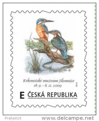 Czech Rep. / My Own Stamps (2014) 0218: ERRORS! Libuse & Jaroslav Knotkovi "Nature Conservation - Trebon (kingfishers)" - Errors, Freaks & Oddities (EFO)
