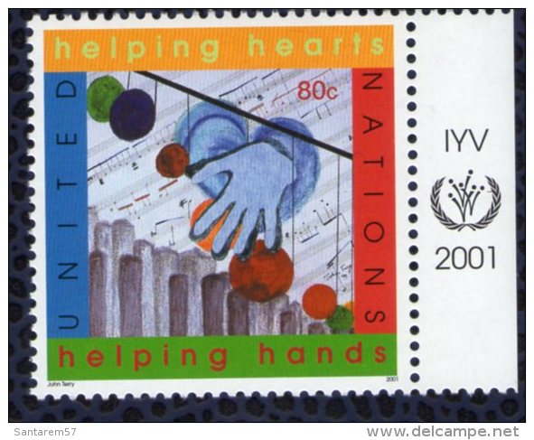 Nations Unies 2001 ONU Neuf Helping Hearts Helping Hands Bord De Feuille - Ongebruikt