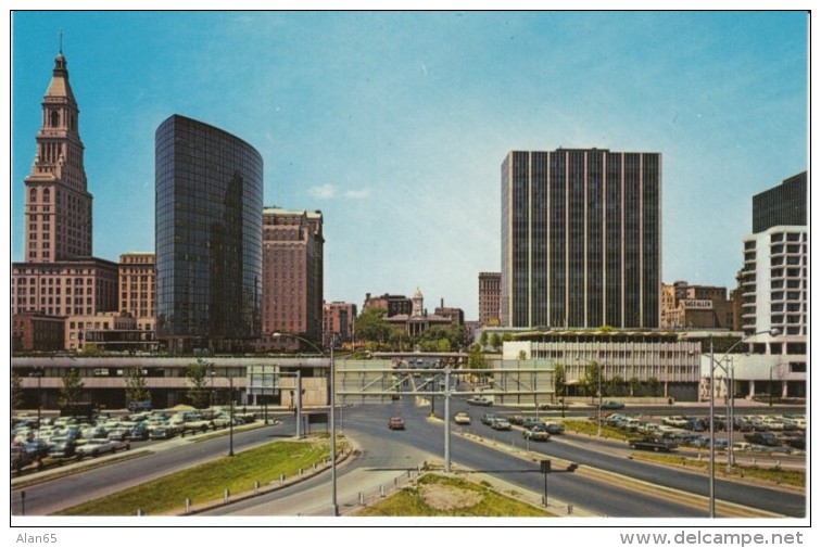 Hartford Connecticut, Downtown Skyline View, Street Scene, Auto, C1960s Vintage Postcard - Hartford