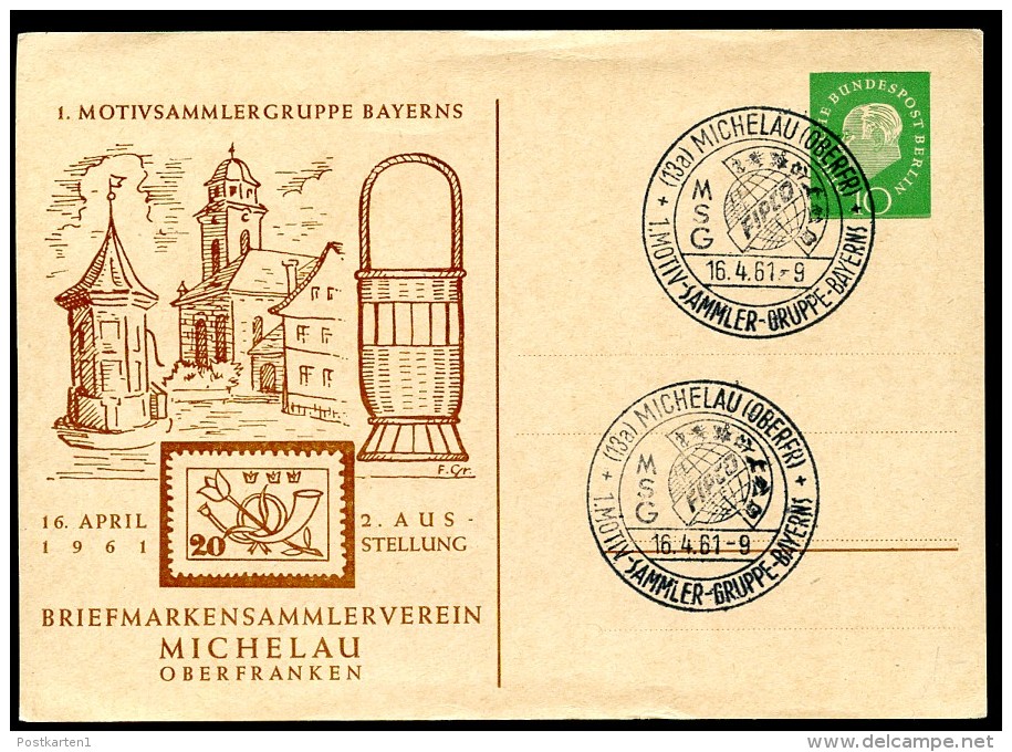 BERLIN PP21 D2/002 Privat-Postkarte STADTBILD MICHELAU Sost. 1961  NGK 15,00 € - Cartes Postales Privées - Oblitérées