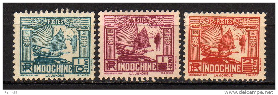 INDOCHINE - 1931/41 Scott# 143+144+145 * - Unused Stamps