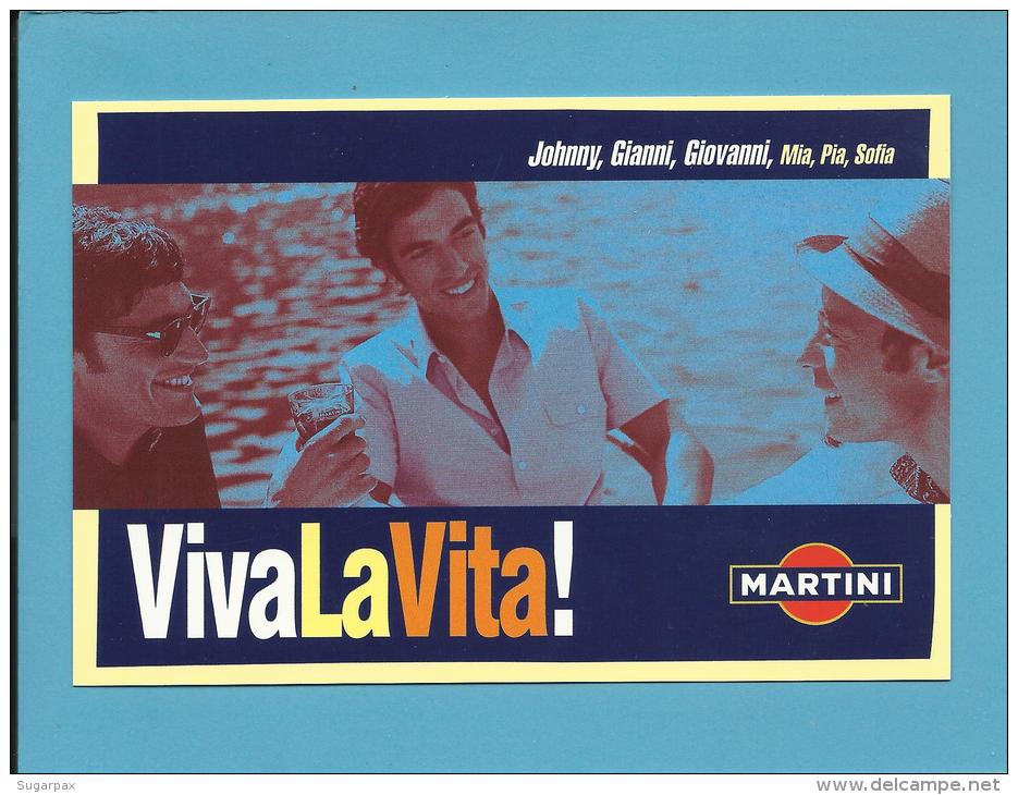 MARTINI - 2001 - Viva La Vita - Johnny, Gianni, Giovanni - ADVERTISING - Postcard From PORTUGAL- 2 Scans - Alcohols