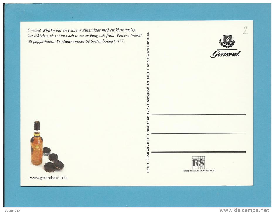 Whisky General - ADVERTISING - Postcard From Sweden - Alcools