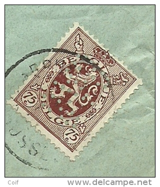 288A Op Brief Met Stempel BRUXELLES, Met Firmaperforatie (perfin) " S A S " Van Societe Anonyme SIEMENS - 1909-34